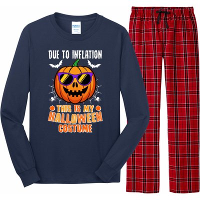 Funny Due To Inflation This Is My Halloween Costume Long Sleeve Pajama Set