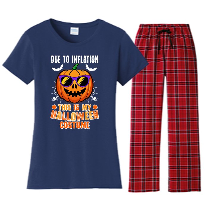 Funny Due To Inflation This Is My Halloween Costume Women's Flannel Pajama Set