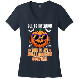 Funny Due To Inflation This Is My Halloween Costume Women's V-Neck T-Shirt