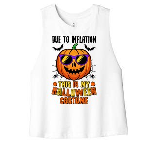 Funny Due To Inflation This Is My Halloween Costume Women's Racerback Cropped Tank