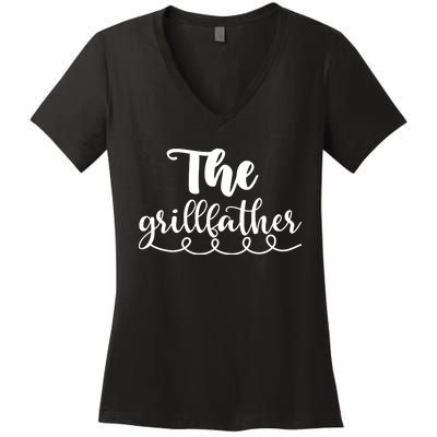 Fathers Day , The Grillfather Women's V-Neck T-Shirt