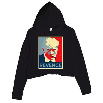 Free Donald Trump Mug Shot Republican Revenge MAGA 2024 Crop Fleece Hoodie