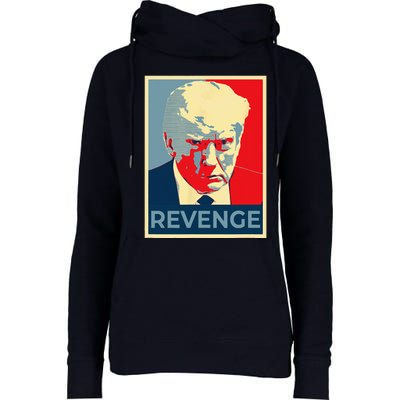 Free Donald Trump Mug Shot Republican Revenge MAGA 2024 Womens Funnel Neck Pullover Hood