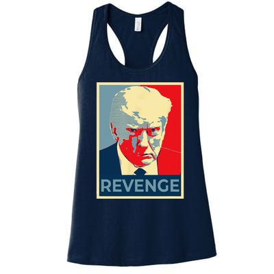 Free Donald Trump Mug Shot Republican Revenge MAGA 2024 Women's Racerback Tank