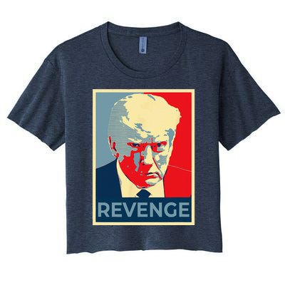 Free Donald Trump Mug Shot Republican Revenge MAGA 2024 Women's Crop Top Tee