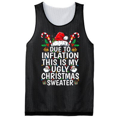 Funny Due to Inflation This is My Ugly Sweater For Christmas  Mesh Reversible Basketball Jersey Tank