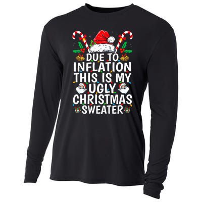 Funny Due to Inflation This is My Ugly Sweater For Christmas  Cooling Performance Long Sleeve Crew