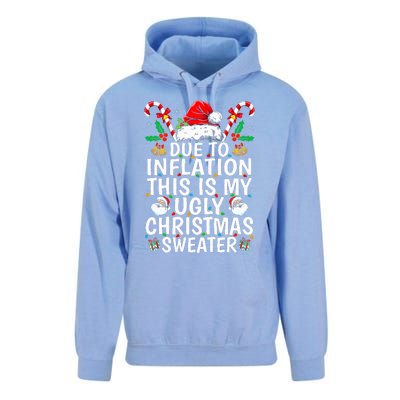 Funny Due to Inflation This is My Ugly Sweater For Christmas  Unisex Surf Hoodie