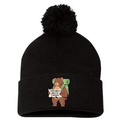 Foxtrot Delta Tango Pom Pom 12in Knit Beanie