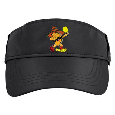 Funny Dabbing Taco Pickleball Ball Sport Lover Cinco De Mayo Adult Drive Performance Visor