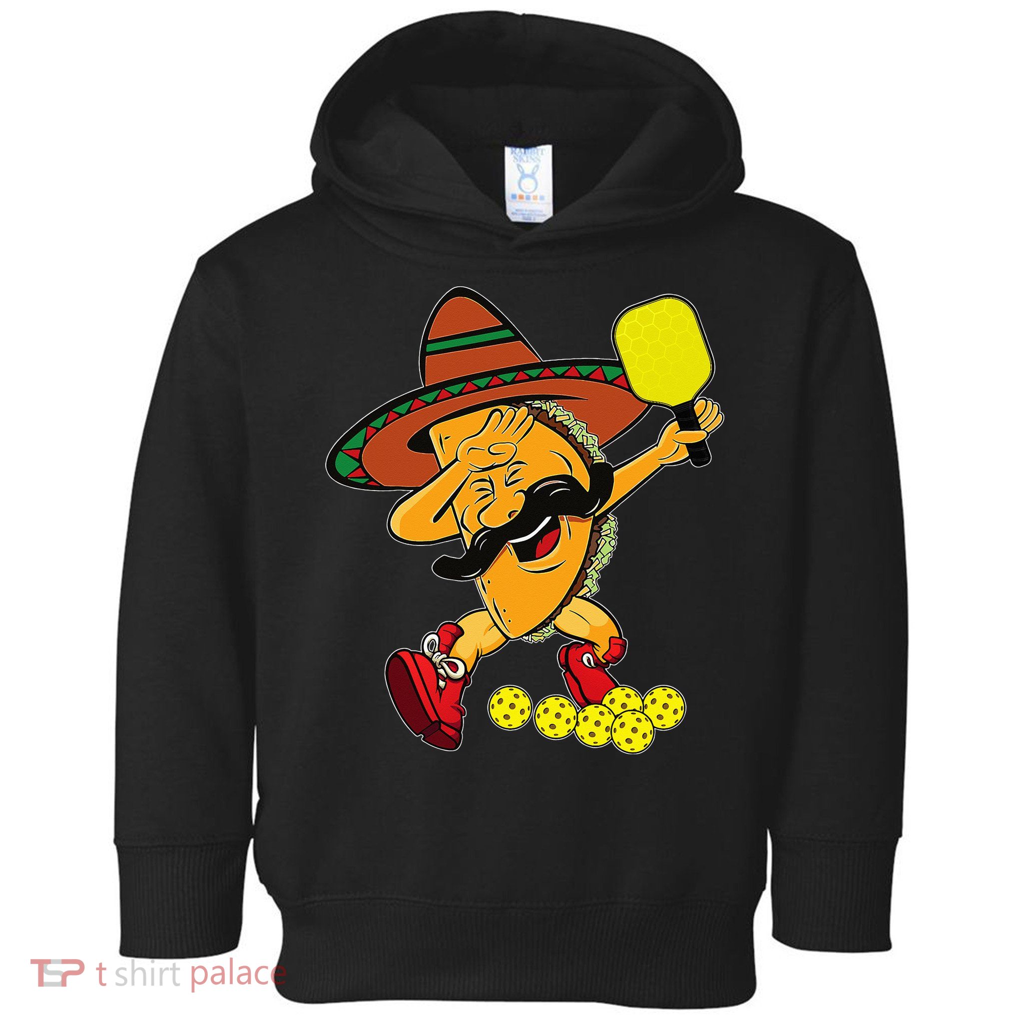 Funny Dabbing Taco Pickleball Ball Sport Lover Cinco De Mayo Toddler Hoodie