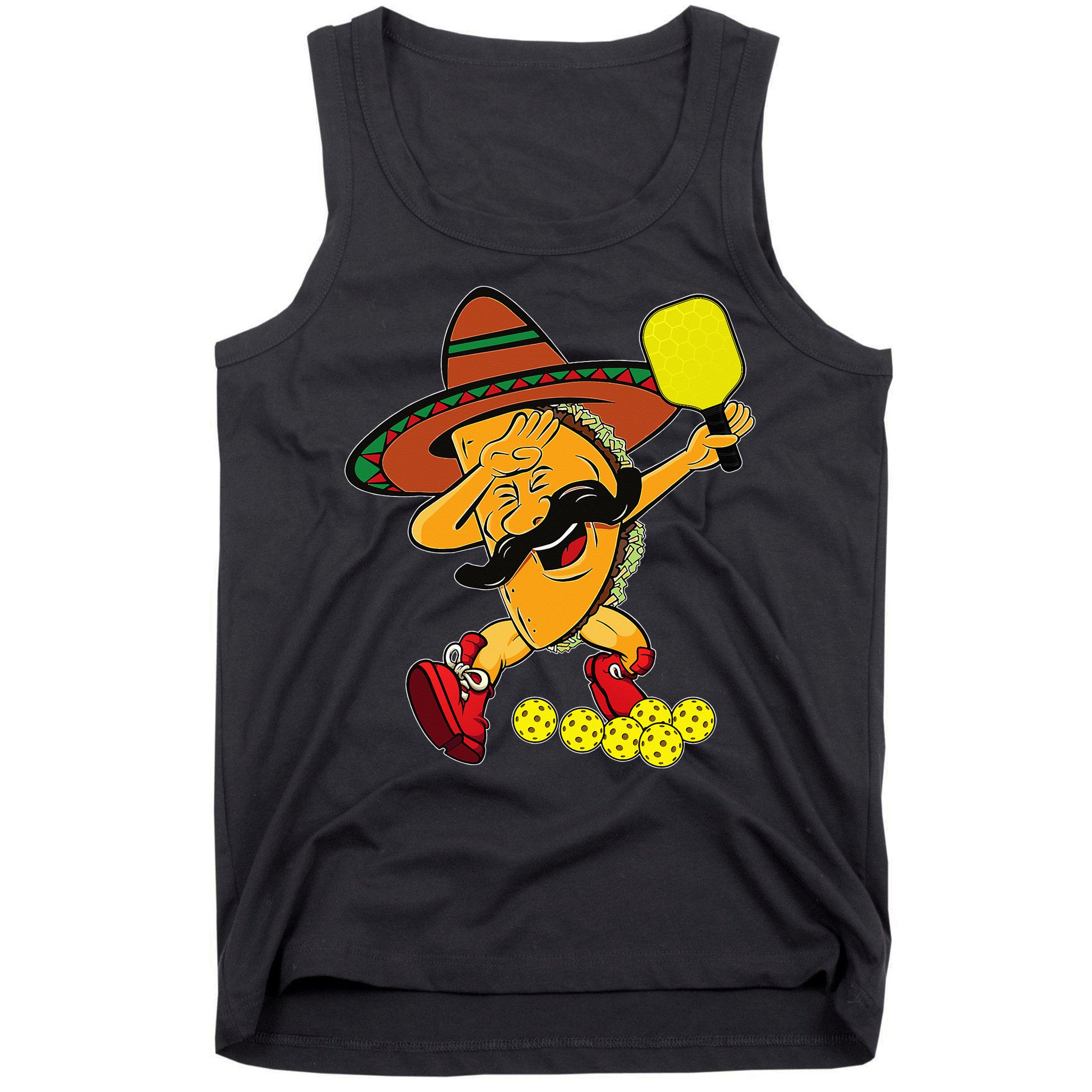 Funny Dabbing Taco Pickleball Ball Sport Lover Cinco De Mayo Tank Top