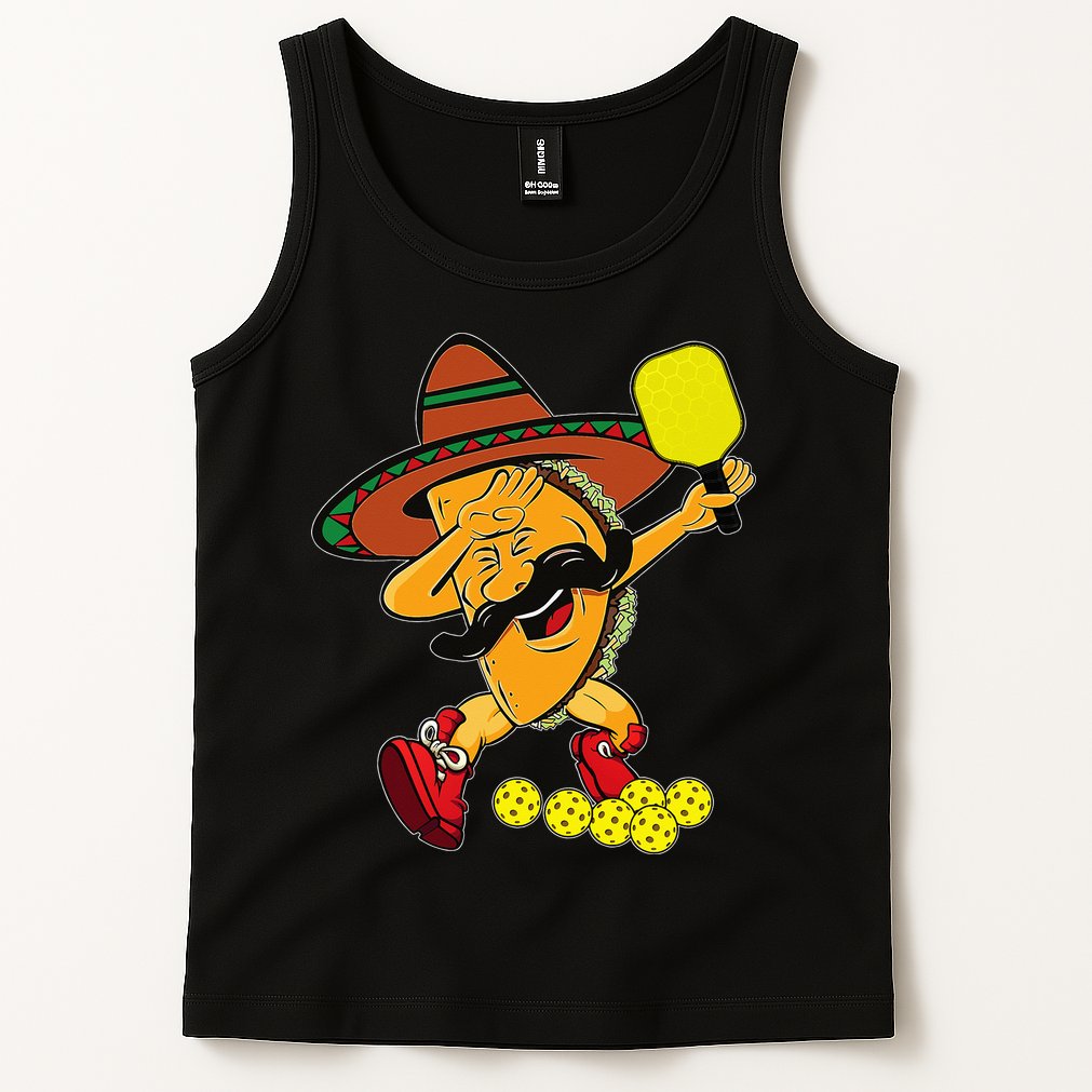 Funny Dabbing Taco Pickleball Ball Sport Lover Cinco De Mayo Tank Top