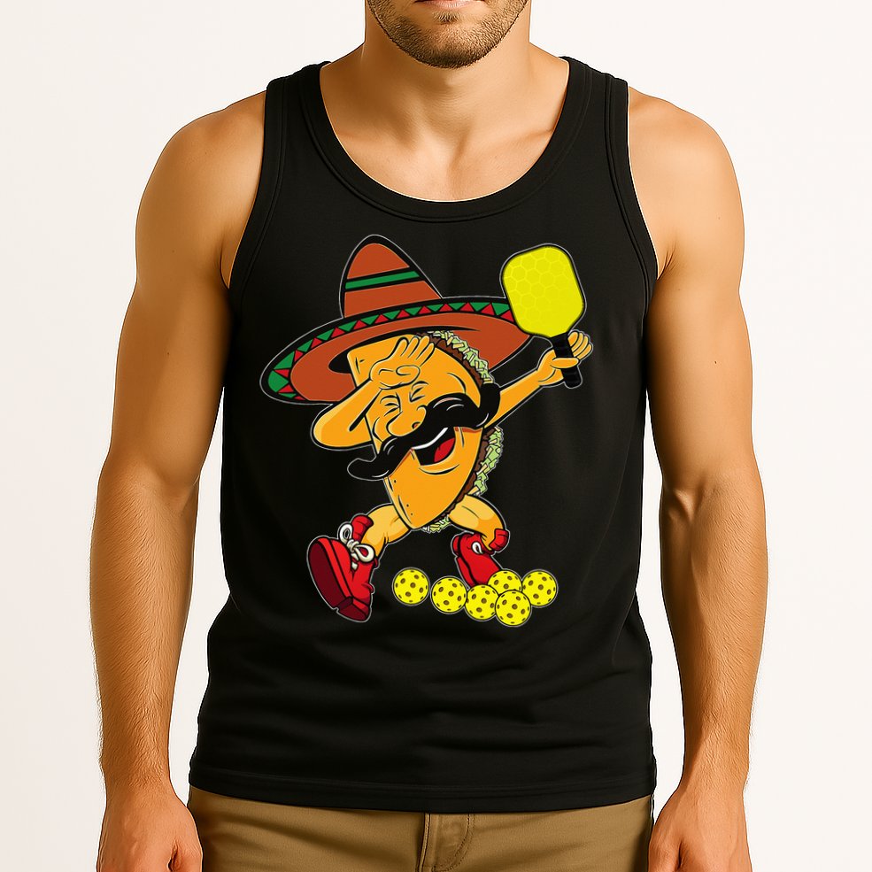 Funny Dabbing Taco Pickleball Ball Sport Lover Cinco De Mayo Tank Top