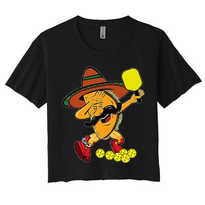 Funny Dabbing Taco Pickleball Ball Sport Lover Cinco De Mayo Crop Top