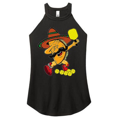 Funny Dabbing Taco Pickleball Ball Sport Lover Cinco De Mayo Women's Perfect Tri Rocker Tank