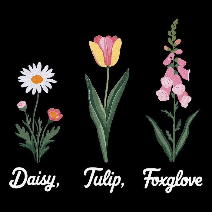 Foxglove Daisy Tulip Floral Floral Plant Drawstring Bag