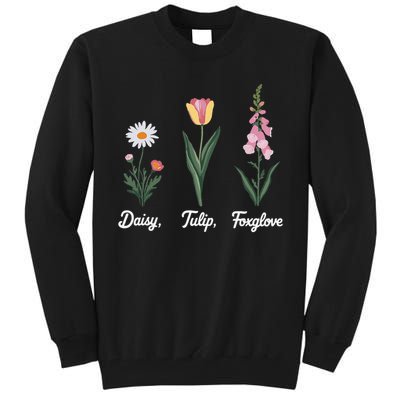 Foxglove Daisy Tulip Floral Floral Plant Tall Sweatshirt