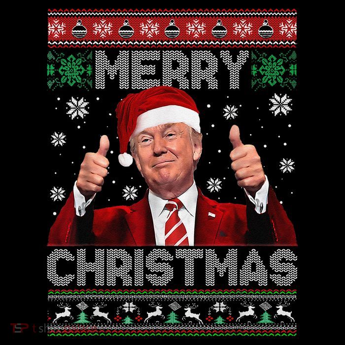 Funny Donald Trump Merry Christmas Family Ugly Xmas Sweater Flatbill Hat