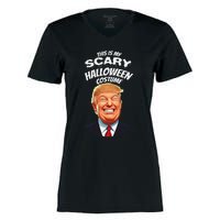 Funny Donald Trump Scary Halloween Gag President Costume Gag Women's Momentum V-Neck T-Shirt