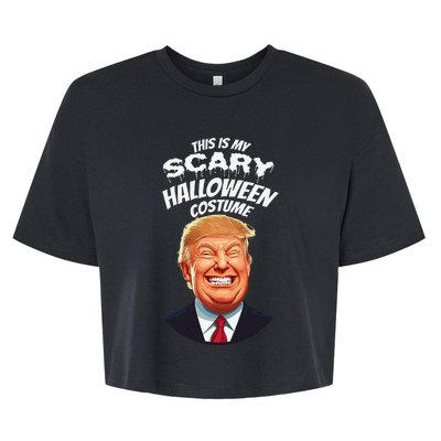 Funny Donald Trump Scary Halloween Gag President Costume Gag Bella+Canvas Jersey Crop Tee