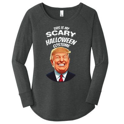 Funny Donald Trump Scary Halloween Gag President Costume Gag Women's Perfect Tri Tunic Long Sleeve Shirt