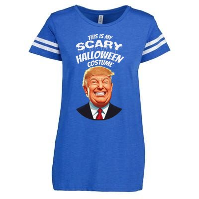 Funny Donald Trump Scary Halloween Gag President Costume Gag Enza Ladies Jersey Football T-Shirt