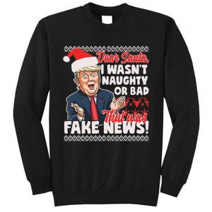 Funny Donald Trump Fake News Ugly Christmas Sweater Style Sweatshirt