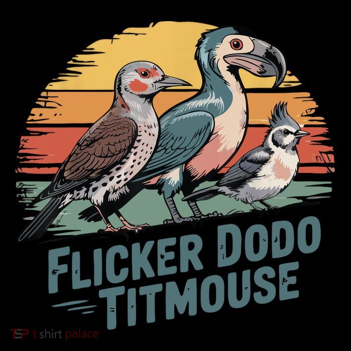 Flicker Dodo Titmouse Funny Retro Bird Lovers Design  7-Panel Snapback Hat