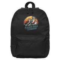 Flicker Dodo Titmouse Funny Retro Bird Lovers Design  16 in Basic Backpack