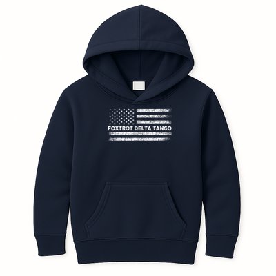 Foxtrots Delta Tangos Funny US Flag Foxtrots Deltas Tangos Kids Hoodie