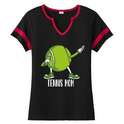 Funny Dabbing Tennis Ball For Mom Meaningful Gift Ladies Halftime Notch Neck Tee