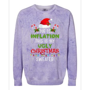 Funny Due to Inflation Ugly Christmas Sweaters Colorblast Crewneck Sweatshirt