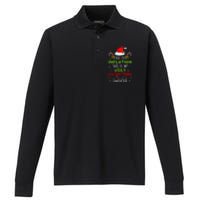 Funny Due to Inflation Ugly Christmas Sweaters Performance Long Sleeve Polo