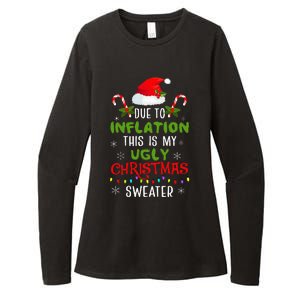 Funny Due to Inflation Ugly Christmas Sweaters Womens CVC Long Sleeve Shirt