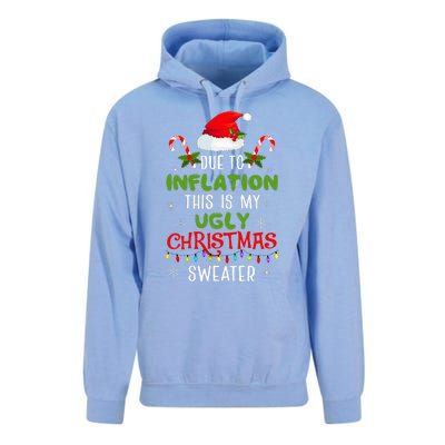 Funny Due to Inflation Ugly Christmas Sweaters Unisex Surf Hoodie