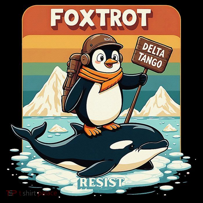 Foxtrot Delta Tango Penguin Resist Arctic Design Drawstring Bag