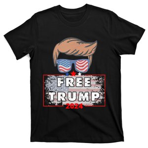 Free Donald Trump Republican Support Pro Trump American Flag T-Shirt