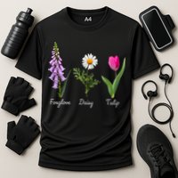 Foxglove Daisy Tulip Floral Cooling Performance Crew T-Shirt