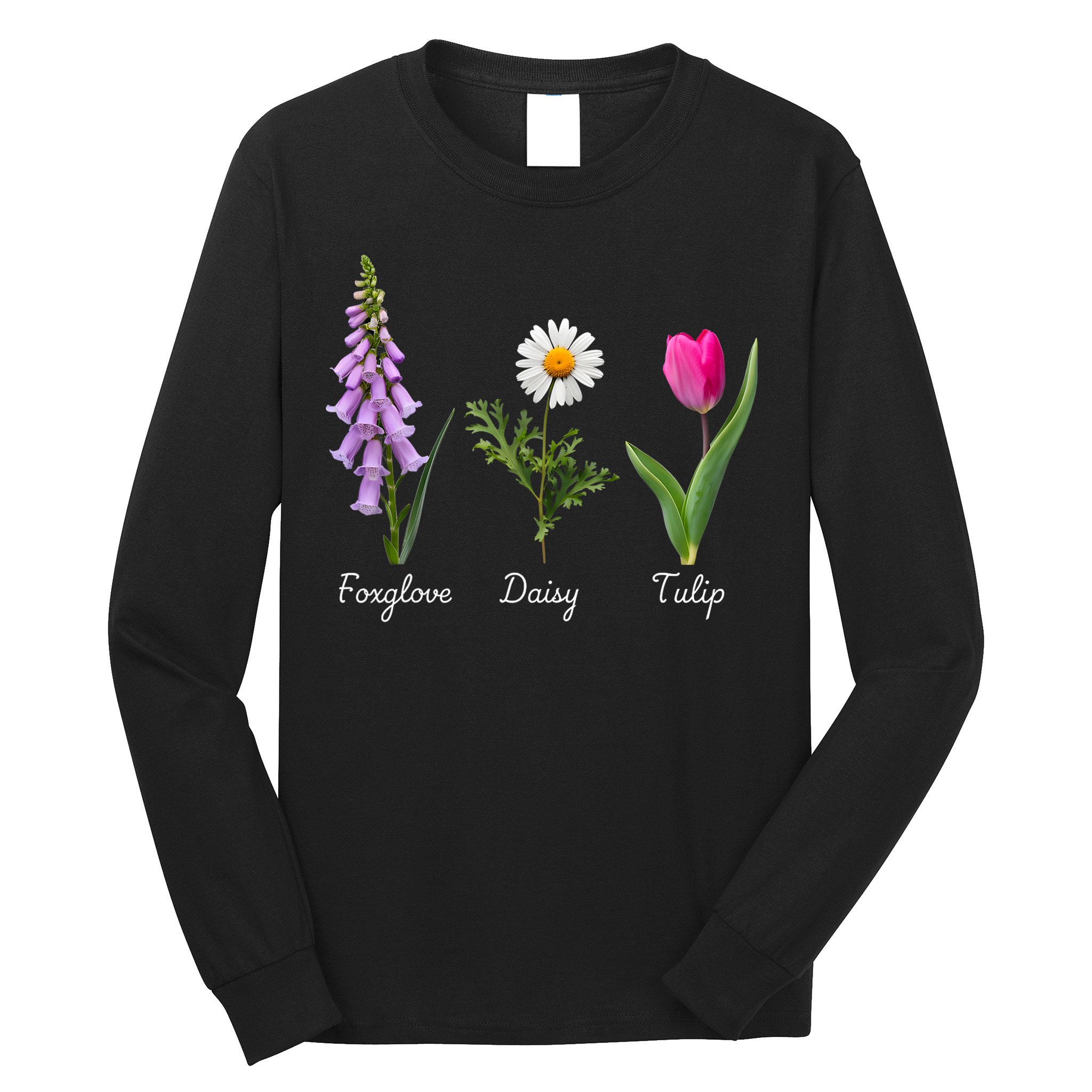 Foxglove Daisy Tulip Floral Long Sleeve Shirt