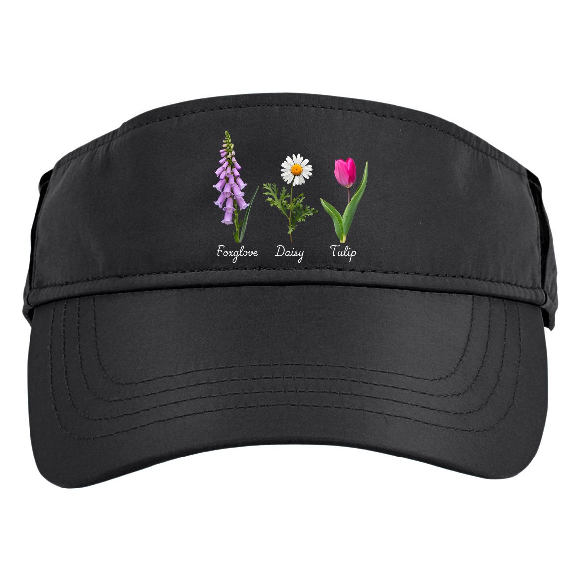 Foxglove Daisy Tulip Floral Adult Drive Performance Visor