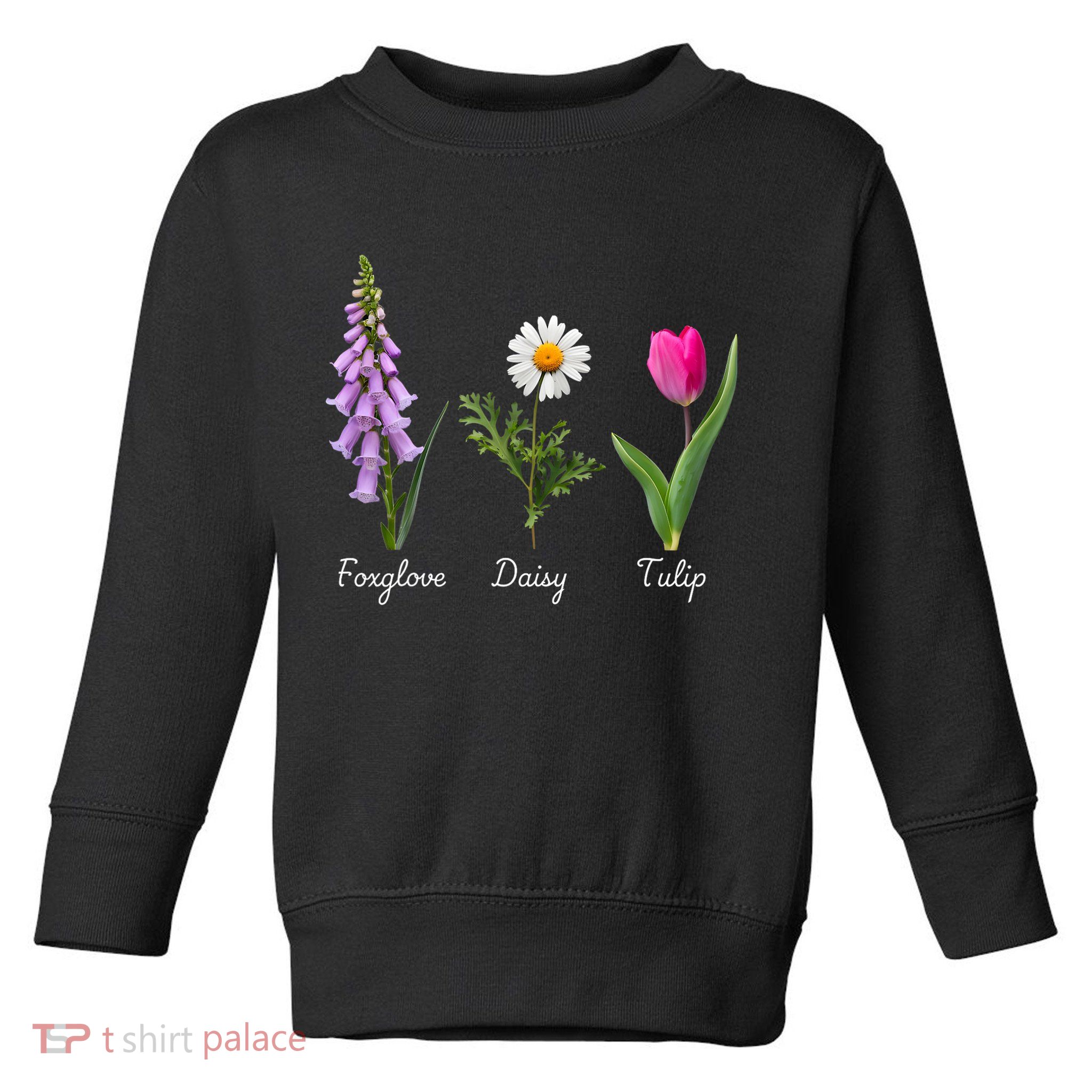 Foxglove Daisy Tulip Floral Toddler Sweatshirt