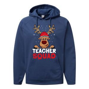 Funny Deer Teacher Christmas Reindeer Xmas Tree Magic Lover Cute Gift Performance Fleece Hoodie