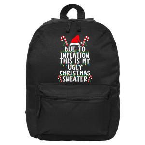 Funny Due to Inflation Ugly Christmas Sweaters  16 in Basic Backpack