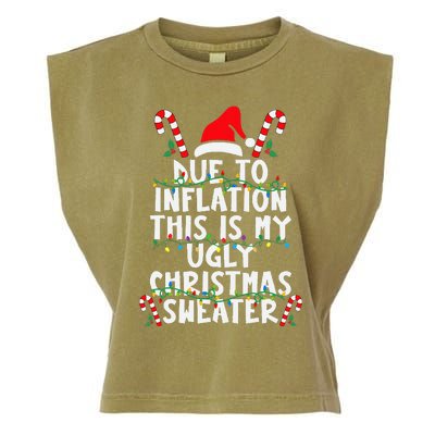 Funny Due to Inflation Ugly Christmas Sweaters  Garment-Dyed Women's Muscle Tee