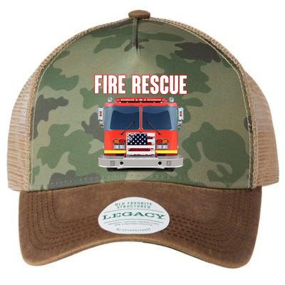 Firefighter Department Truck Fireman American Fire Rescue Legacy Tie Dye Trucker Hat