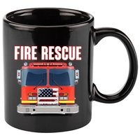 Firefighter Department Truck Fireman American Fire Rescue 11oz C Handle Ceramic Mug