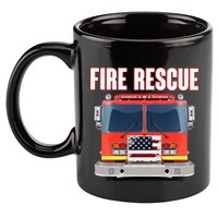 Firefighter Department Truck Fireman American Fire Rescue 11oz C Handle Ceramic Mug