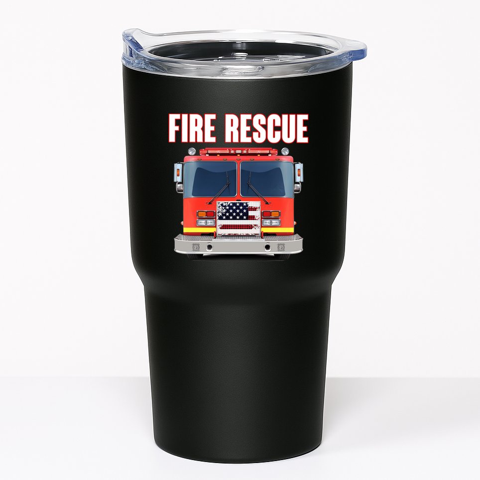 Firefighter Department Truck Fireman American Fire Rescue Tumbler