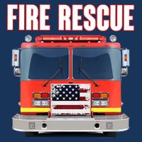Firefighter Department Truck Fireman American Fire Rescue Flat Bill Trucker Hat